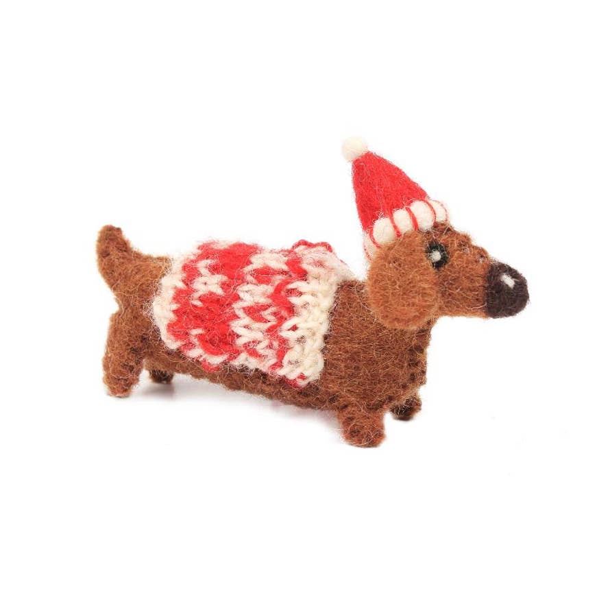 Wool Dog Christmas Ornament