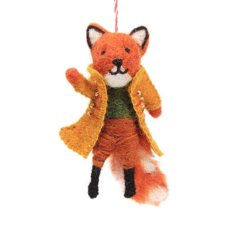 Wool Fox Christmas Ornament