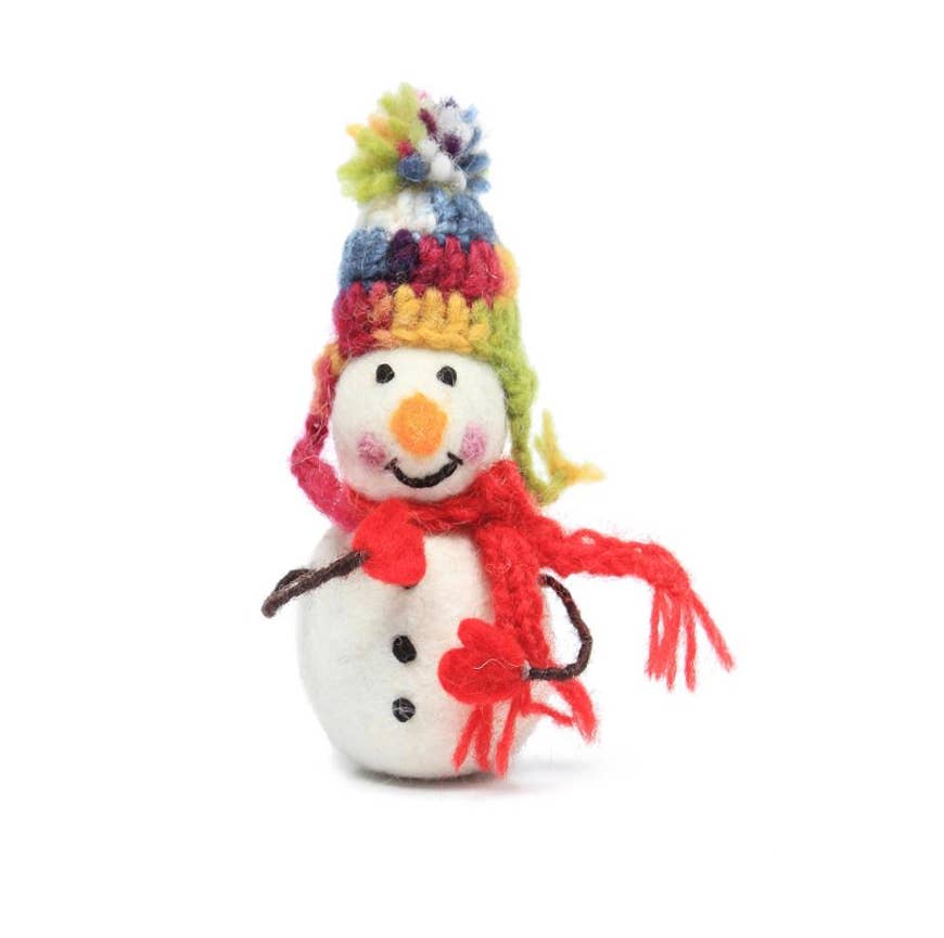 Wool Snowman Christmas Ornament