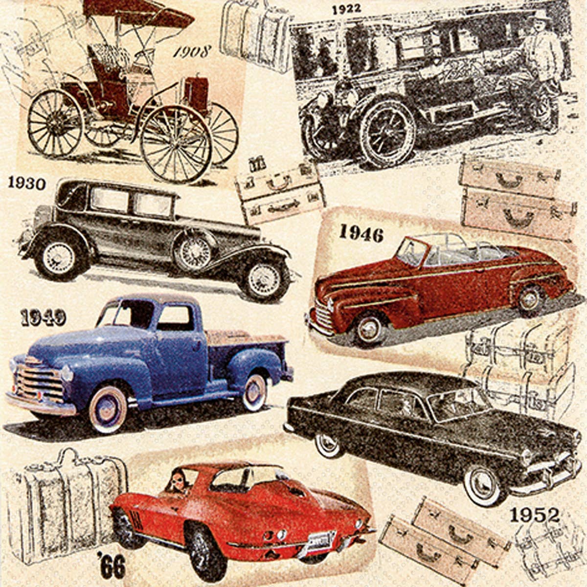 Classic Cars Cocktail Napkins