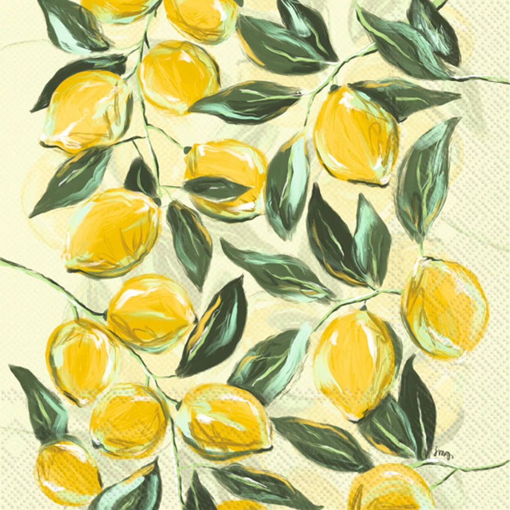 Painterly Lemons Cocktail Napkins