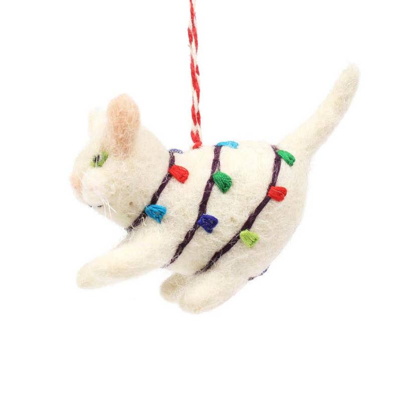 Wool Cat Christmas Ornament