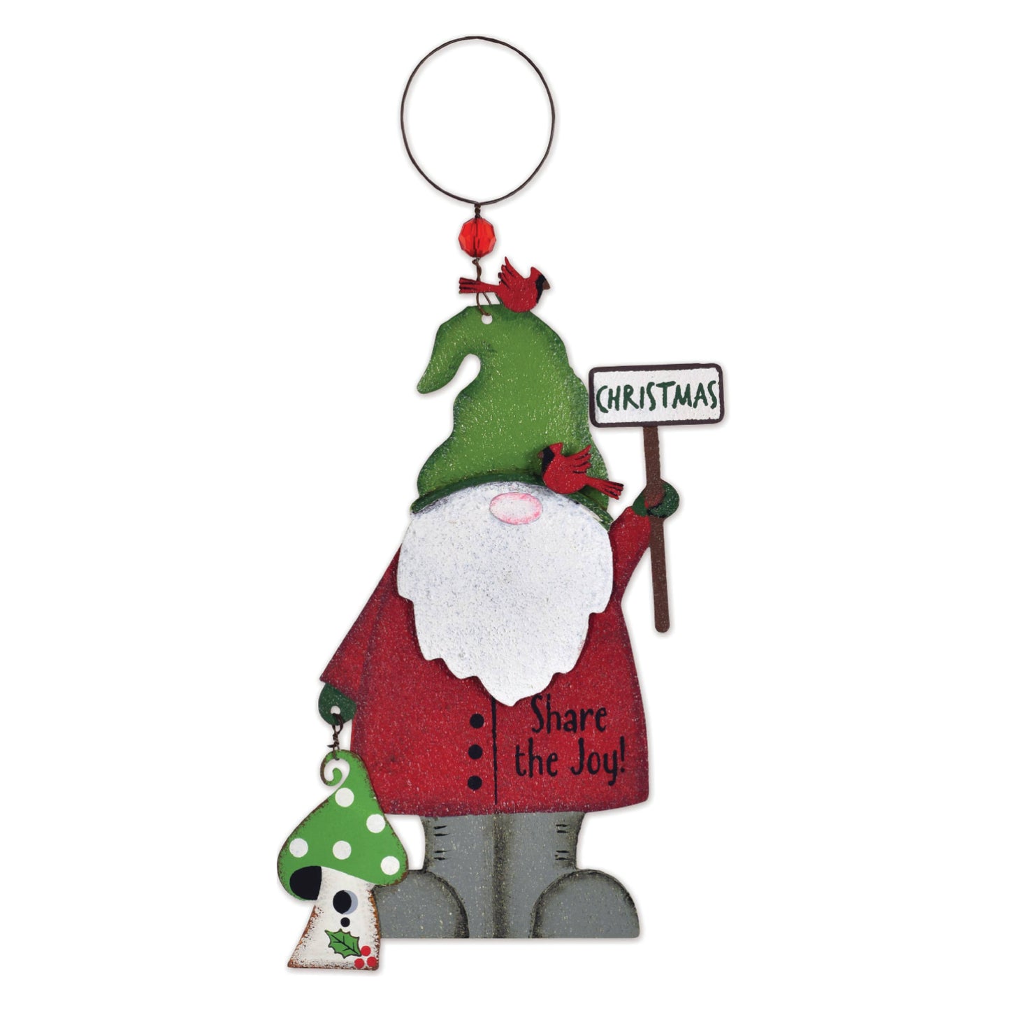 Metal Gnome Ornament
