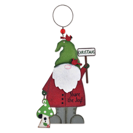 Metal Gnome Ornament